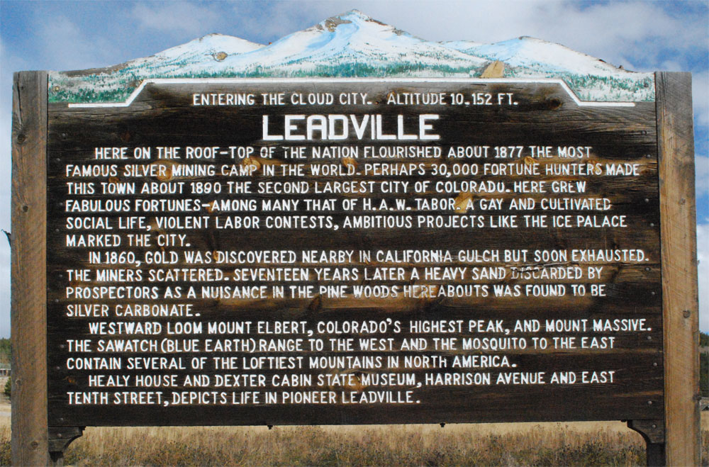 Sign in Leadville, CO